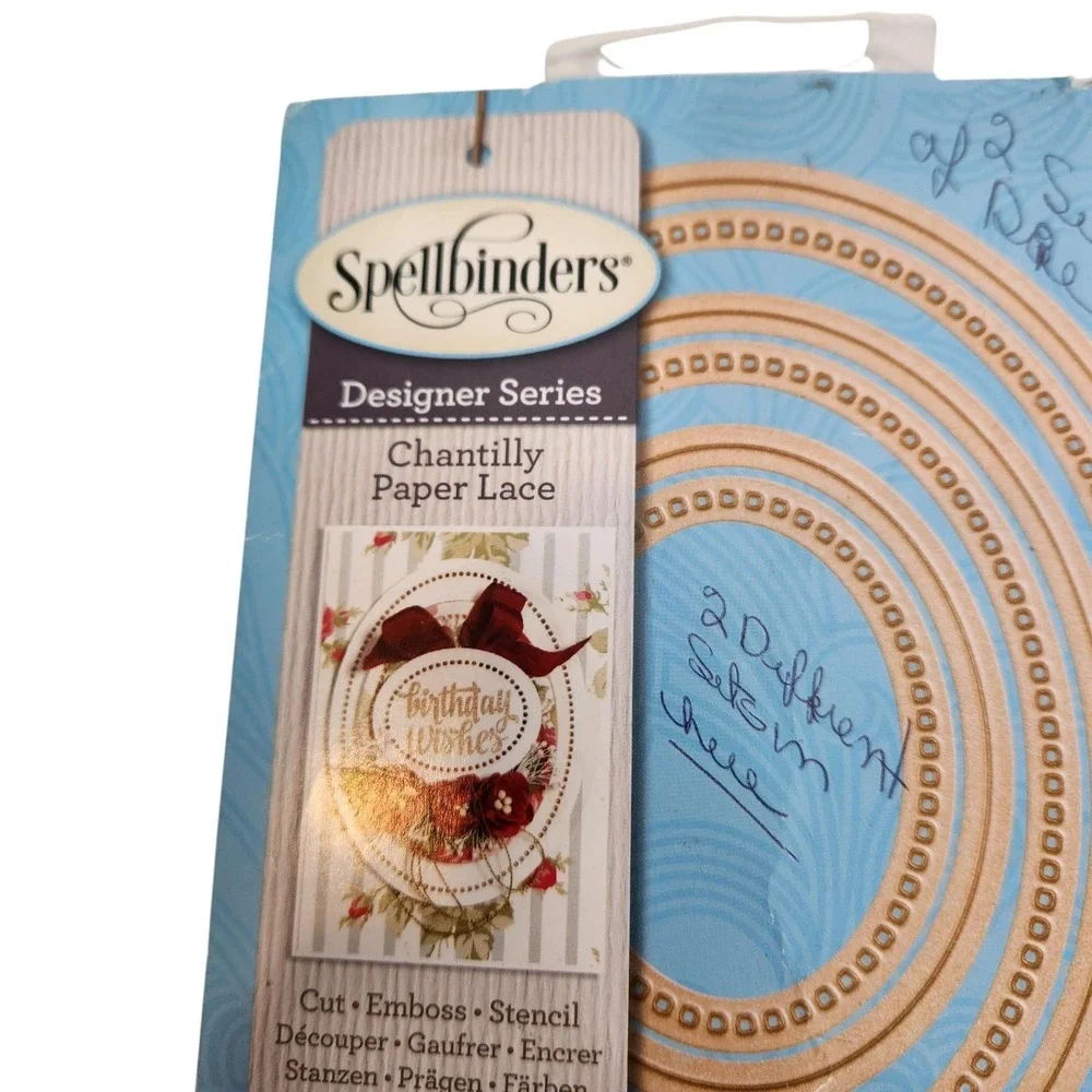 Spellbinders Chantilly Paper Lace Hemstitch Ovals Cutting Dies Lot 2 Sets Craft